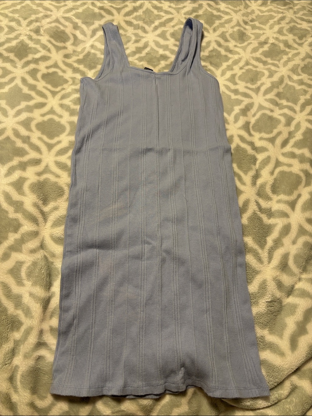 Forever 21 Light Blue Ribbed Tank Dress